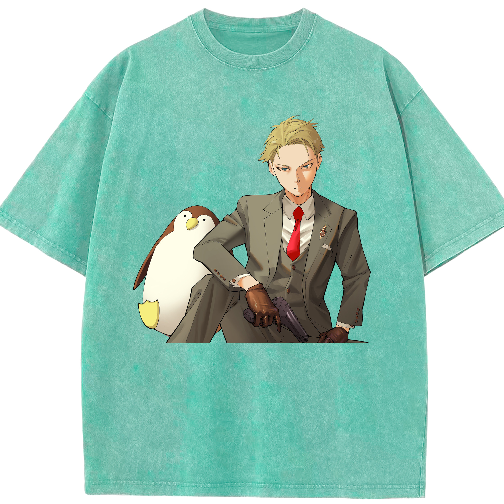 （画像用） SPY×FAMILY间谍家家酒 綿100% ヴィンテージ風 半袖Tシャツ（フロントプリント）